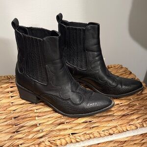 Black Western Ankle Boots